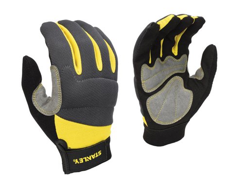 The Stanley SY660 Performance Gloves provide protection for your hands whilst maintaining tool control. The rubberised palm overlays improve grip whilst the adjustable hook & loop hems and cuffs offer a secure, comfortable fit. The foam-padded palm overlays and knuckle guard provide extra protection and durability. A breathable spandex back increases comfort.