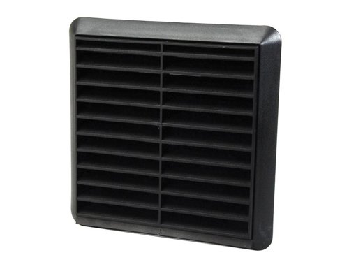 STD Louvred Terminal Vent, Black 100mm