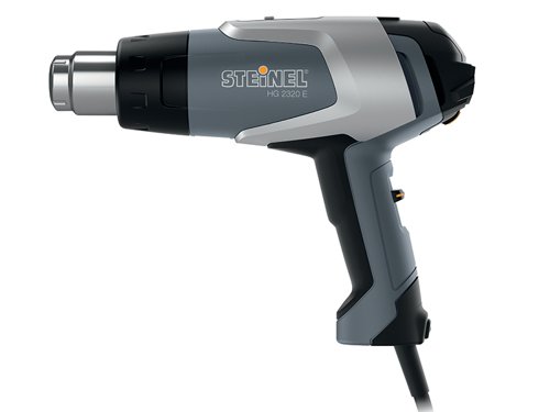 The Steinel HG2320E LCD Heat Gun offers a digital precision tool for temperature-critical materials. The ceramic heaters temperature can be infinitely varied over a range of 80-650°C at the thumbwheel. Integrated thermal cut-out eliminates the risk of overheating. Airflow can be controlled in 2 stages from 150–500 l/min.Its LCD display shows temperature in 10°C steps, includes heat build-up warning function and residual-heat indicator. Fitted with a brushless motor, rated for over 1,000 hours of operation and an optimised weight balance with ergonomically shaped, soft inlay handle permits fatigue-free work. The 3m cable provides greater freedom of movement, for high demanding workloads. To ensure a reliable work process, the LOC function can be used to lock all settings on the tool.Service-friendly, the power cord can be changed without opening the enclosure.Specifications:Input Power 240v: 2,300W.110v: 1,400W.Airflow: 150–500 L/min.Air Temperature: 80-650°C .Weight: 1.03kg.The Steinel HG2320E LCD Heat Gun 2,300 Watt in the 240 Volt Version.
