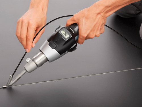 The Steinel HG2620E Barrel Heat Gun is electronically controlled with infinite digital temperature adjustment via its joystick to provide excellent performance and precision. Airflow rate is also continuously adjustable.  Features an LCD display showing the temperature in 10°C steps. Its residual heat indicator ensures maximum working safety and the integrated thermal cut-out prevents overheating. In addition, an integrated fine dust filter, ergonomically shaped handle and magnesium guard sleeve ensure work safety. Its brushless motor is rated for 10,000 hours operation.  This tool is very user-friendly when it comes to servicing; both the element and the power cord can be easily changed by the user on site.  Comes in a large, robust carry case, suitable to fit in many of the nozzles and other accessories.  Specification:  Input Power: 2,300W/1,650WAir Flow: 150-500 L/min.Air Temperature: 50-700°CWeight: 0.84kg1 x Steinel HG2620E Barrel Heat Gun 1,650W 110V Version