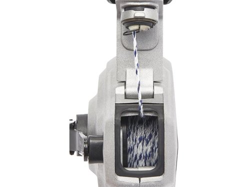 IRWIN?½ STRAIT-LINE?½ Mach 6 Chalk Reel with 6:1 planetary gears, provides smoother line extraction and longer gear life that is 6x faster rewind than traditional chalk reels. Its anti-jam spool design helps to reduce line damage and aerate chalk.The open-access back panel enables speedy line changes and cleaning. A large, 1/4-turn locking top allows for quick chalk fill with increased visibility. It case is made form lightweight, durable Aluminim. Supplied with a 30m hi-tensile line and wide prong hook for secure anchoring.