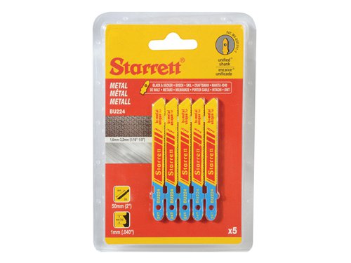 STR BU224-5 Metal Cutting Jigsaw Blades Pack of 5