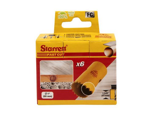 STR FCH0100-6 Fast Cut Bi-Metal Holesaw 25mm Bulk Pack of 6