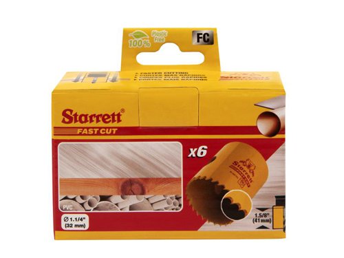 STR FCH0114 Fast Cut Bi-Metal Holesaw 32mm Bulk Pack of 6
