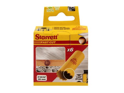STR FCH2532 Fast Cut Bi-Metal Holesaw 20mm Bulk Pack of 6