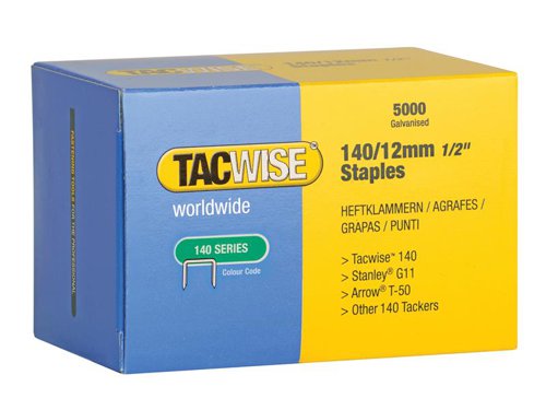 TAC0343 Tacwise 140 Galvanised Staples 12mm (Pack 5000)