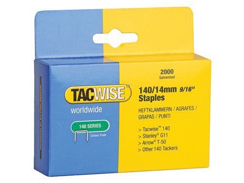 Tacwise 140 Heavy-Duty Staples 14mm (Type T50  G) (Pack 2000)