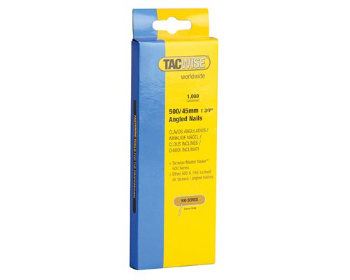 Tacwise 500 18 Gauge 45mm Angled Nails (Pack 1000)