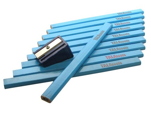 TAL Carpenter's Pencils with Sharpener Kit, 10 Piece