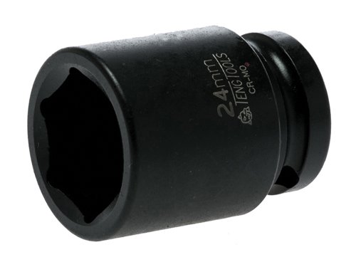 TEN Impact Socket Hexagon 6-Point 1/2in Drive 24mm