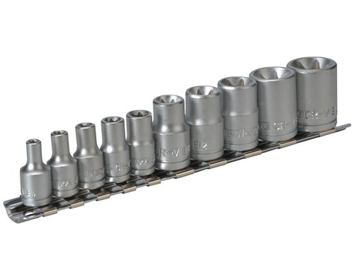 TEN M3814 Socket Clip Rail TX-E Set of 10 3/8in & 1/4in Drive