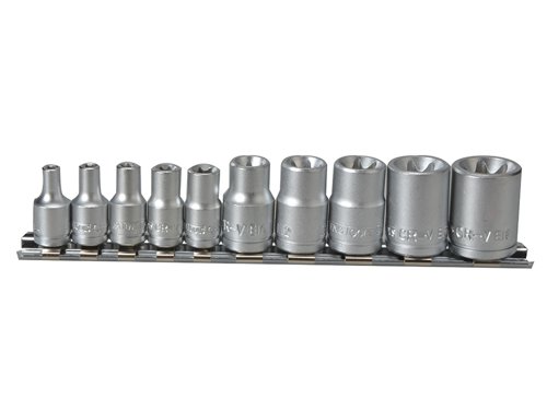 TEN M3814 Socket Clip Rail TX-E Set of 10 3/8in & 1/4in Drive