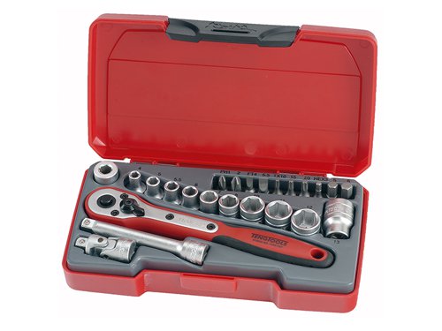 TEN T1424 Socket Set of 24 Metric 1/4in Drive
