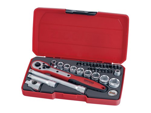 TEN T3834 Socket & Bit Set of 34 Metric 3/8in Drive