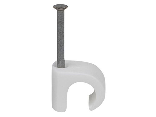 TIL Cable Clip Round 7-10 White 1.8 x 25mm Box 100