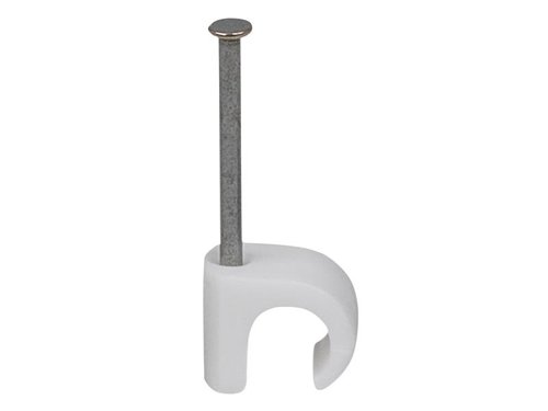 TIL Cable Clip Round 7-10 White 1.8 x 30mm Box 100