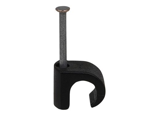 TIL Cable Clip Round 7-10 Black 1.8 x 25mm Box 100