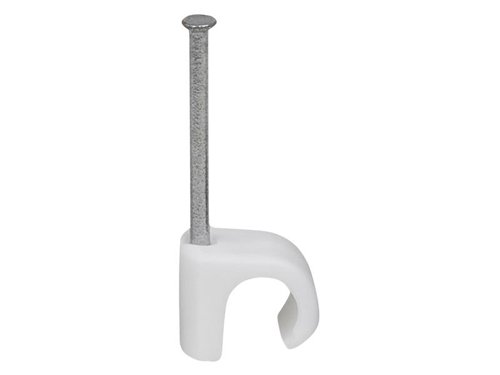 TIL Cable Clip Round 8-12 White 2.0 x 35mm Box 100