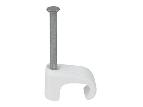 TIL Cable Clip Flat 5x8 White 2.0 x 25mm Box 100