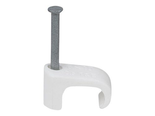 TIL Cable Clip Flat 6x10 White 2.0 x 25mm Box 100