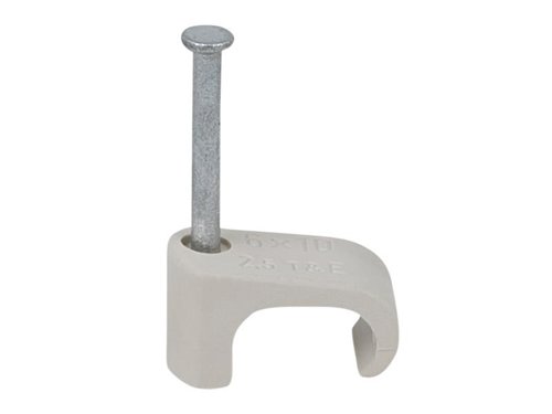 TIL Cable Clip Flat 6x10 Grey 2.0 x 25mm Box 100