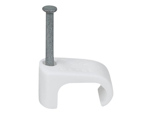 TIL Cable Clip Flat 7x14 White 2.0 x 25mm Box 100