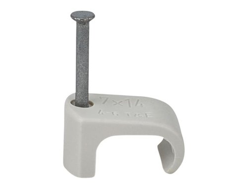 TIL Cable Clip Flat 7x14 Grey 2.0 x 25mm Box 100