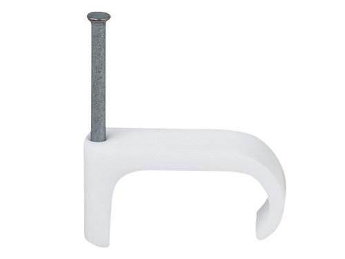TIL Cable Clip Flat 14x28 White 2.5 x 40mm Box 50