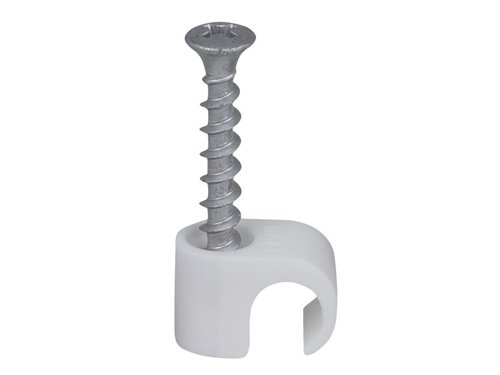 TIL Screw Clip Round 10-14 White PH2 x 40mm Box 100