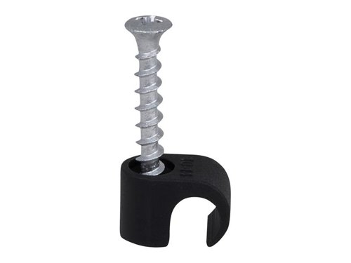TIL Screw Clip Round 10-14 Black PH2 x 33mm Box 100