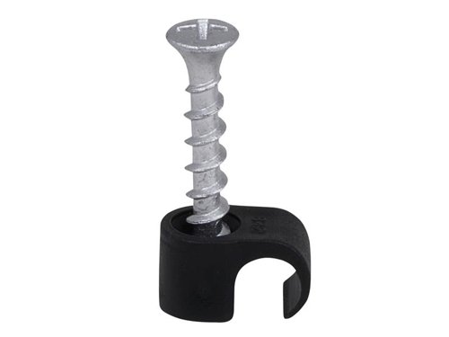 TIL Screw Clip Round 8-12 Black PH2 x 33mm Box 100