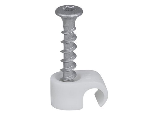 TIL Screw Clip Round 7-10 White TX20 x 33mm Box 100