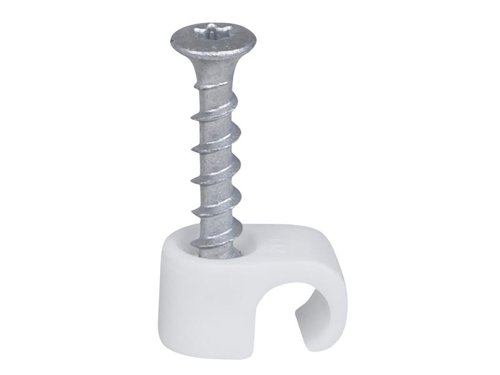 TIL Screw Clip Round 8-12 White TX20 x 33mm Box 100