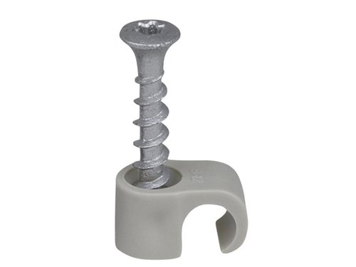 TIL Screw Clip Round 8-12 Grey TX20 x 33mm Box 100