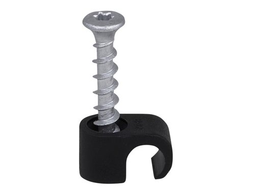 TIL Screw Clip Round 8-12 Black TX20 x 33mm Box 100