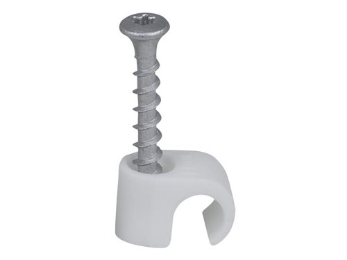 TIL Screw Clip Round 10-14 White TX20 x 33mm Box 100