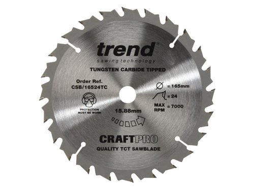 TRE CSB/16524TC Craft Pro Thin Kerf Saw Blade 165 x 15.88mm x 24T