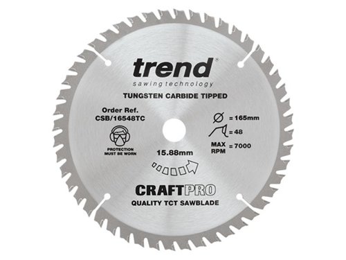 TRE CSB/16548TC Craft Pro Thin Kerf Saw Blade 165 x 15.88mm x 48T