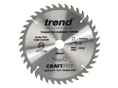 TRE CSB/18440B CraftPro Saw Blade 184 x 20mm x 40T