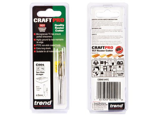 TRE C004 x 1/4 TCT Two Flute Cutter 5.0 x 16.0mm