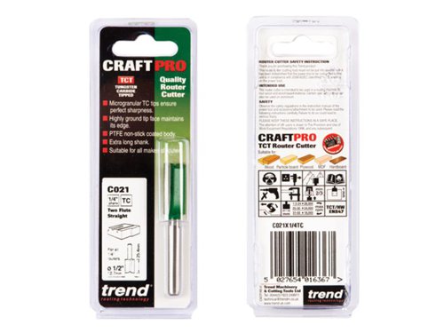 TRE C021 x 1/4 TCT Two Flute Cutter 12.7 x 25.4mm