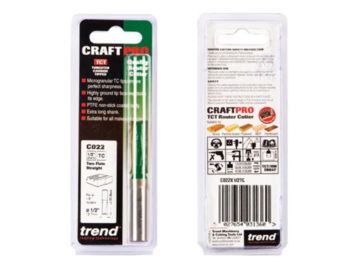 TRE C022 x 1/2 TCT Two Flute Cutter 12.7 x 31.8mm