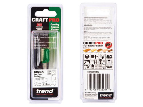 TRE C023A x 1/4 TCT Two Flute Cutter 14 x 19mm