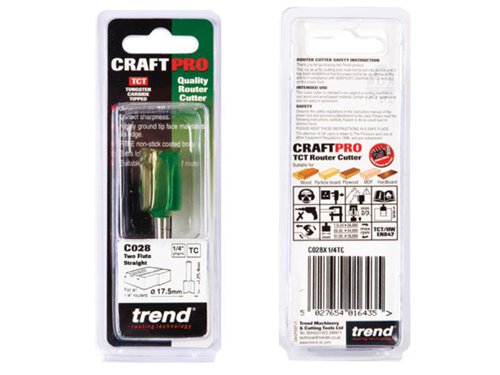 TRE C028A x 1/4 TCT Two Flute Cutter 18.0 x 25mm