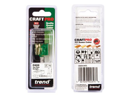TRE C032 x 1/4 TCT Two Flute Cutter 22.2 x 19.1mm