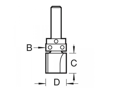 TREC12114TC Trend C121 x 1/4 TCT Bearing Guided Template Profile Cutter 12.7 x 25.4mm