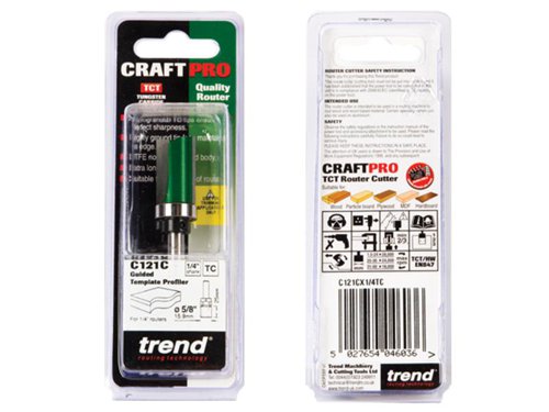 TRE C121CX1/4TC Template Profile 12.7 x 25.0mm 1/4in Shank