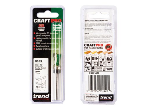 TRE C162 x 1/4 TCT Dovetail Cutter 104° 12.7 x 12.7mm