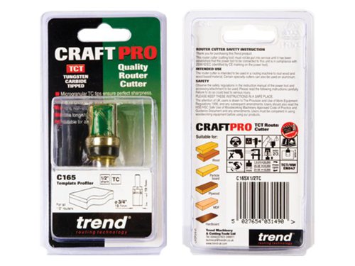 TRE C165X1/2TC Profiler 19.1 x 19.1mm 1/2in Shank