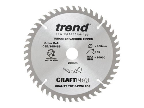 TRE CSB/16548B CraftPro Plunge Saw Blade 165 x 20mm x 48T